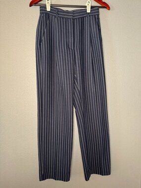 Abercrombie Navy Pinstripe Tailored Trousers 25 0 Straight Leg